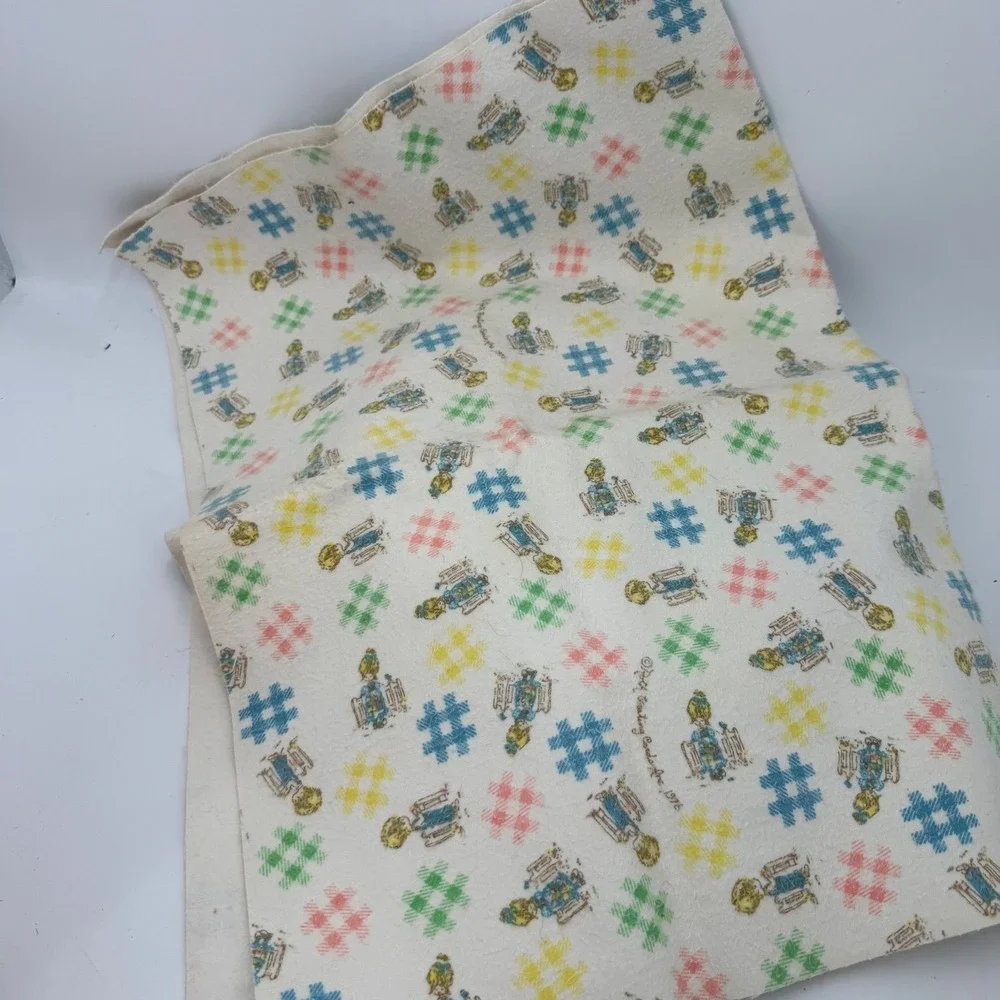 Vtg Material Roth Greeting Cards Pastel Colors Children Pattern-Thick Material